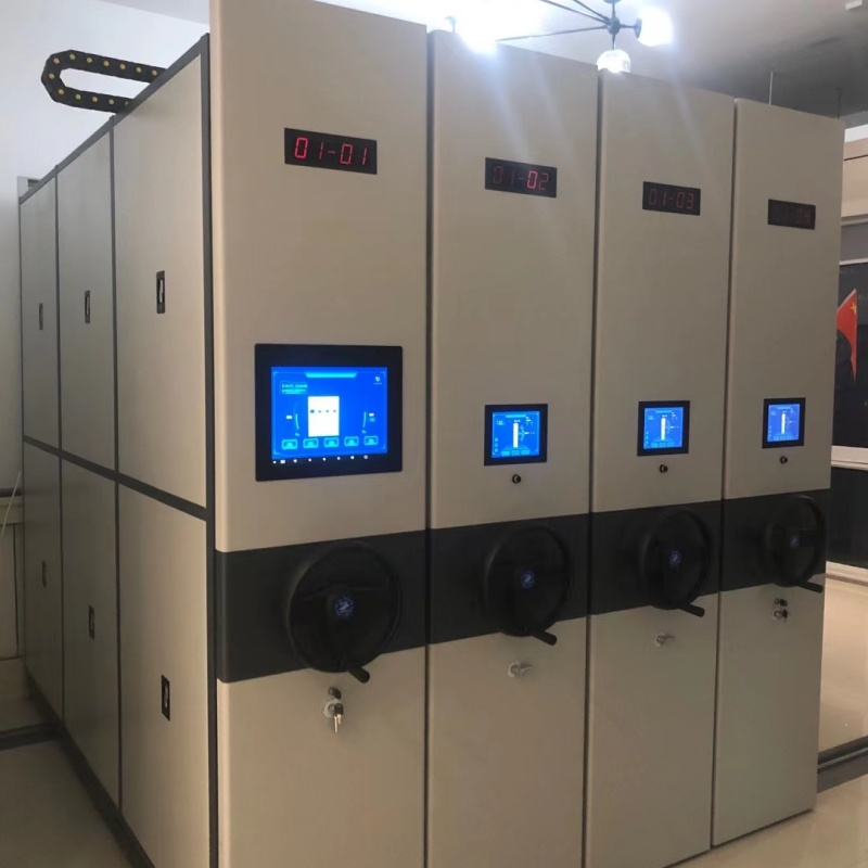 鹤岗绥滨档案移动密集架来厂实地考察