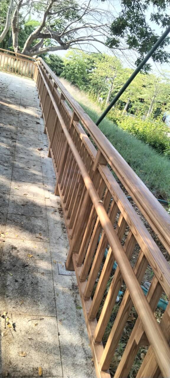 不锈钢仿木纹漆厂家定制#不锈钢#长廊花架#廊架护栏