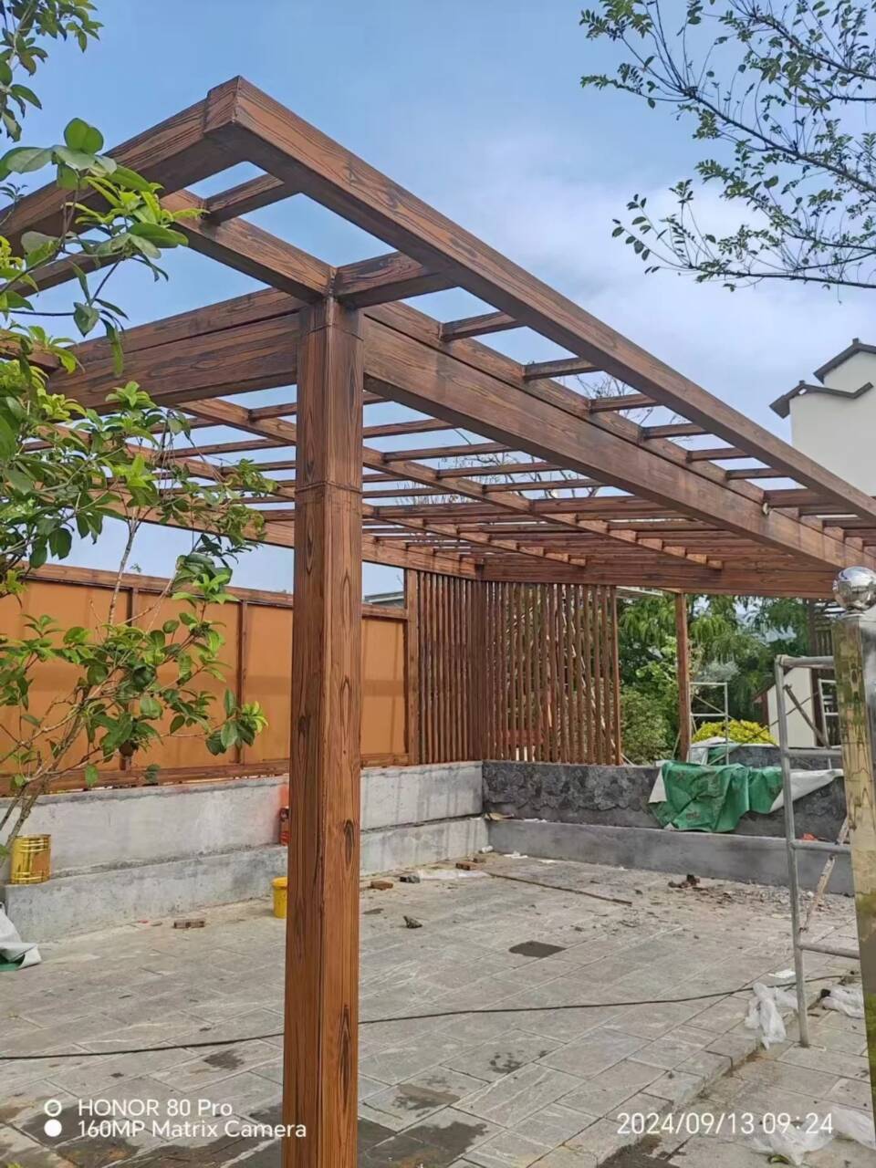 仿木纹漆批发多少钱#钢结构金属面#凉亭花架#仿古建筑值得买