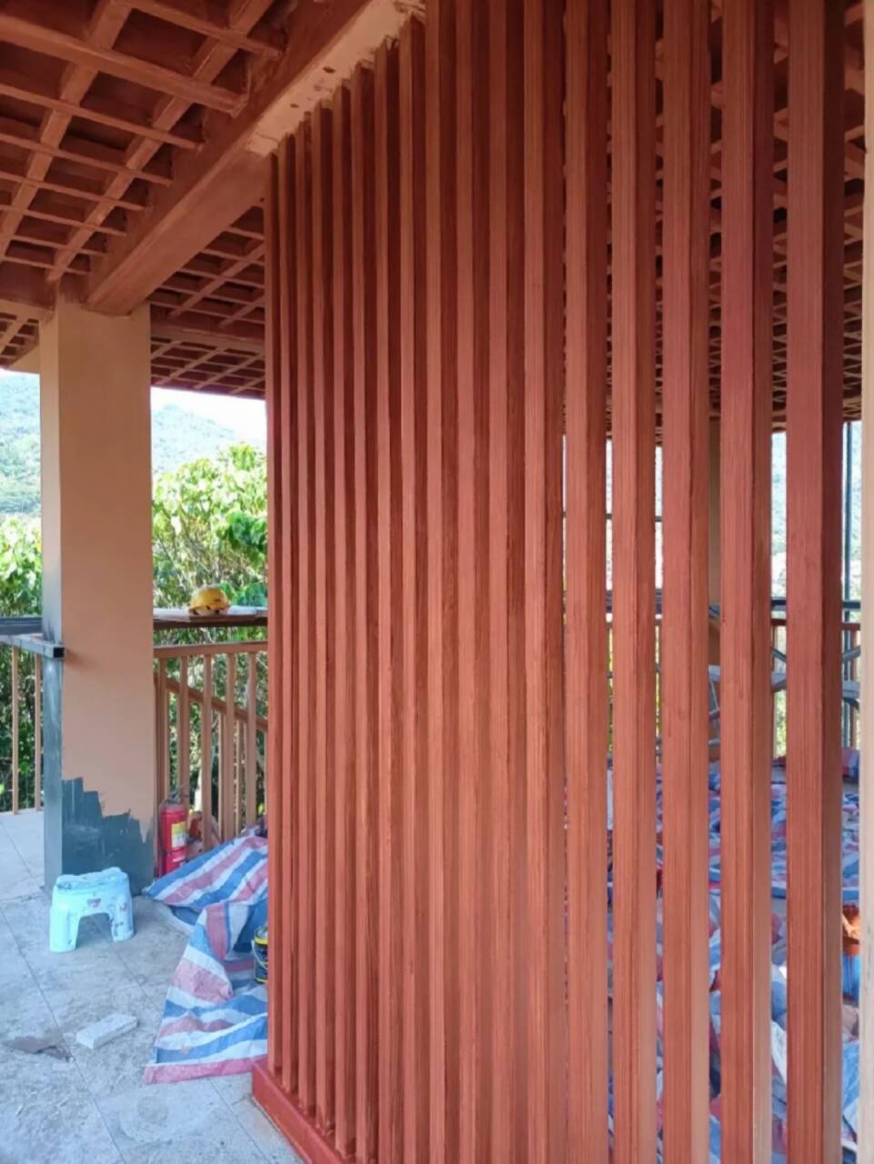 四川仿古木纹漆批发施工#不锈钢#长廊花架#廊架护栏