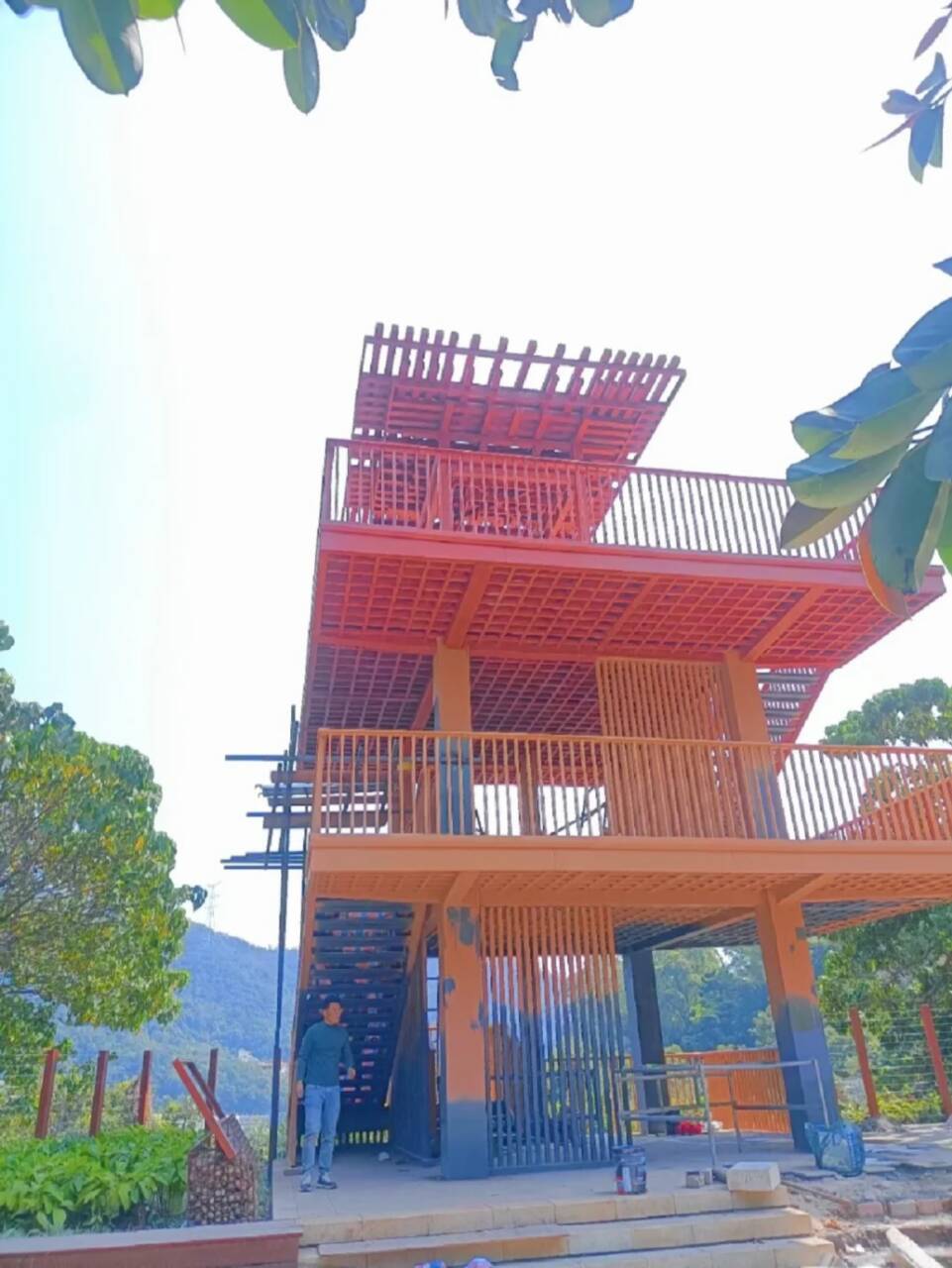 廊架长廊木纹漆厂家电话#铁艺花架#仿古建筑#凉亭廊架本地范围制造商