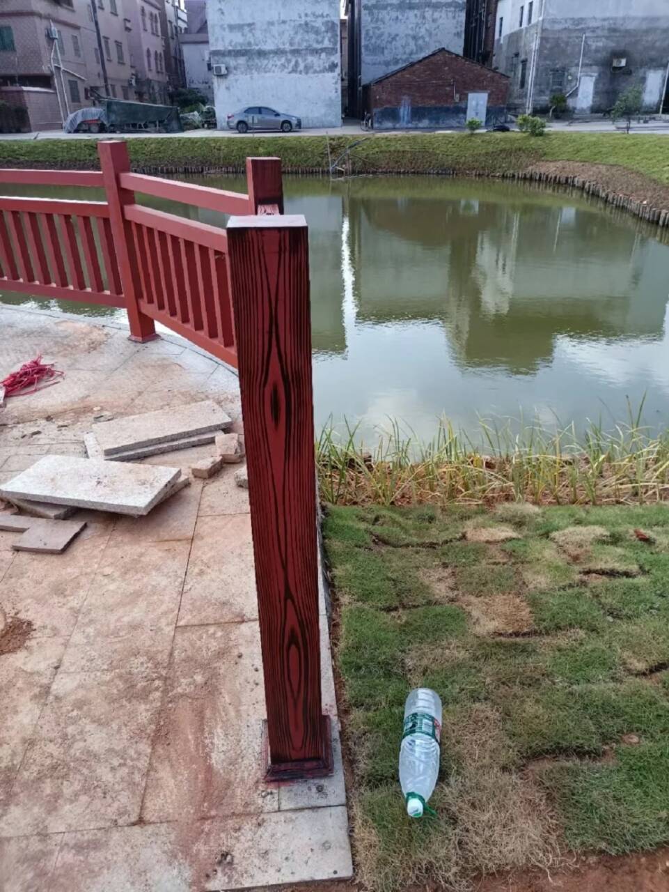 洛阳生态复古木纹漆厂家施工#不锈钢#长廊花架#廊架护栏