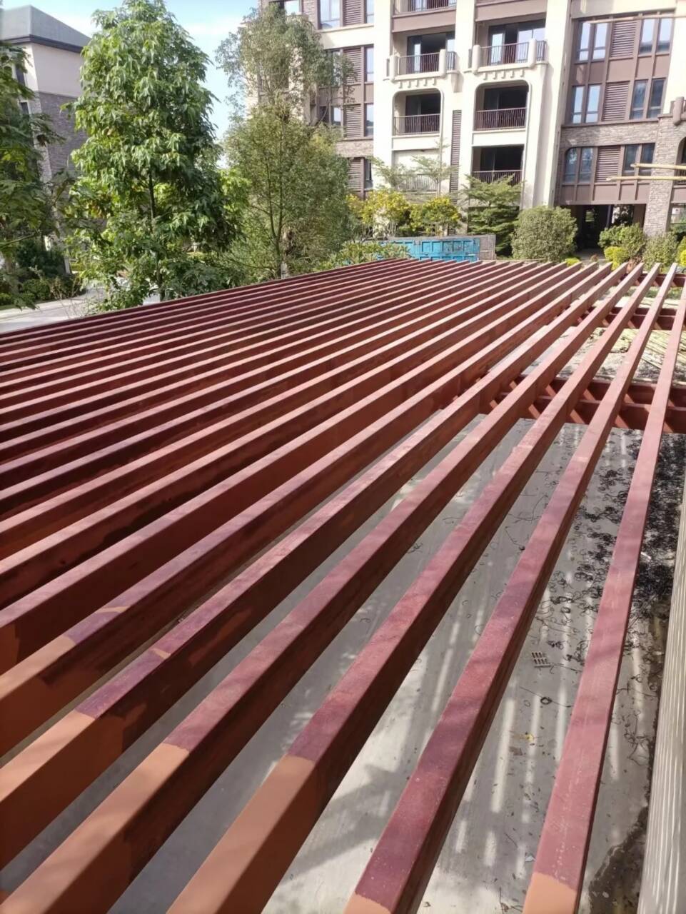 凉亭花架木纹漆厂家批发#内外墙#不锈钢#铝合金#镀锌管生产型