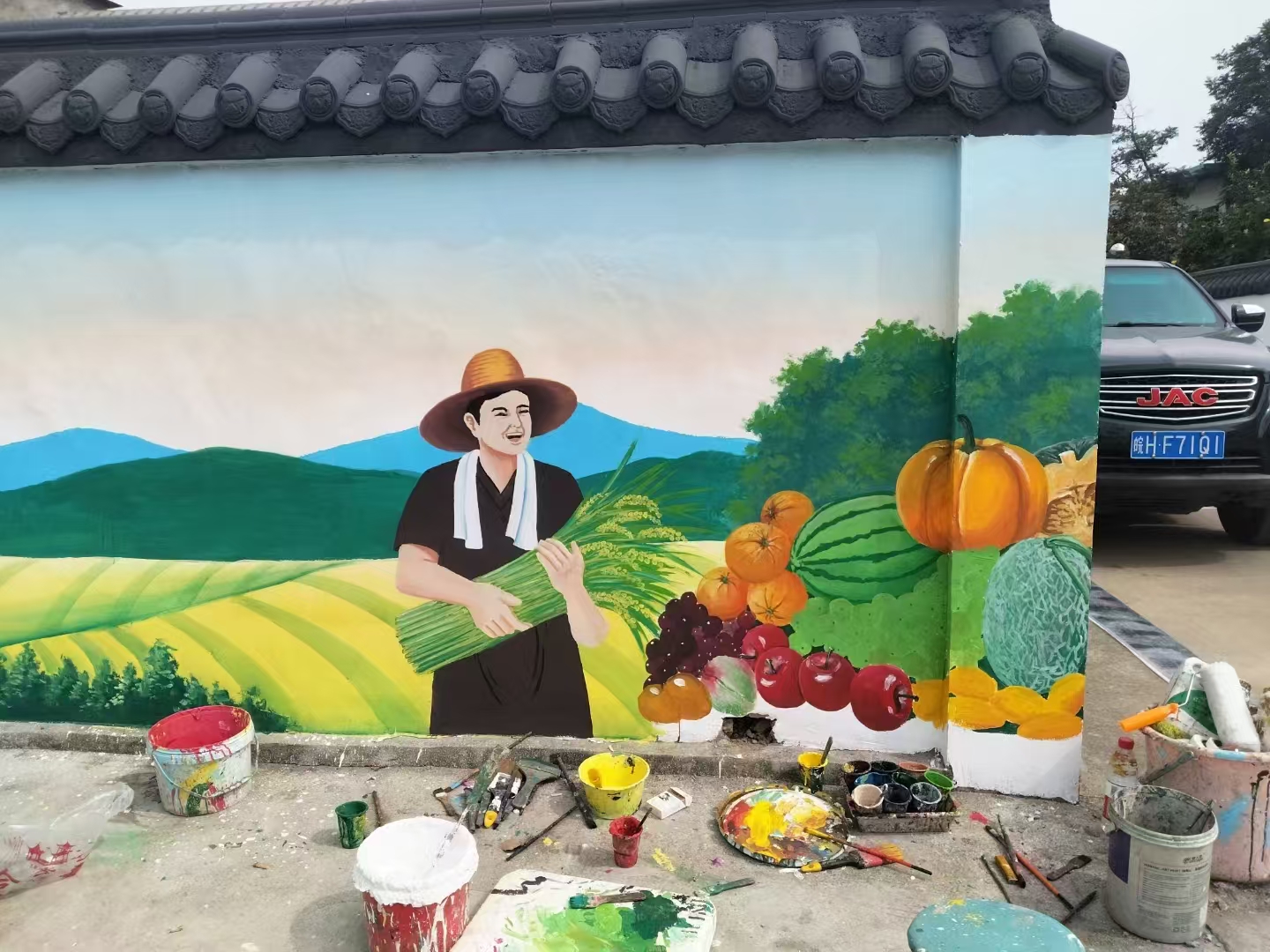 北京海淀浮雕壁画师彩绘手绘墙会工作室