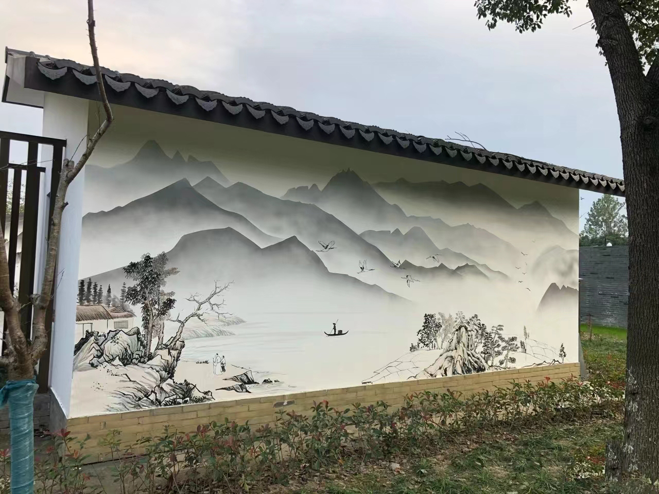 上海松江美丽乡村彩绘手绘壁画公司