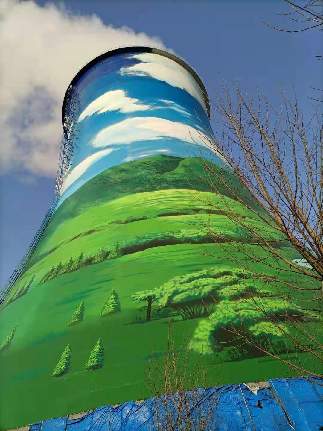 深圳市彩绘凉水塔美化图片