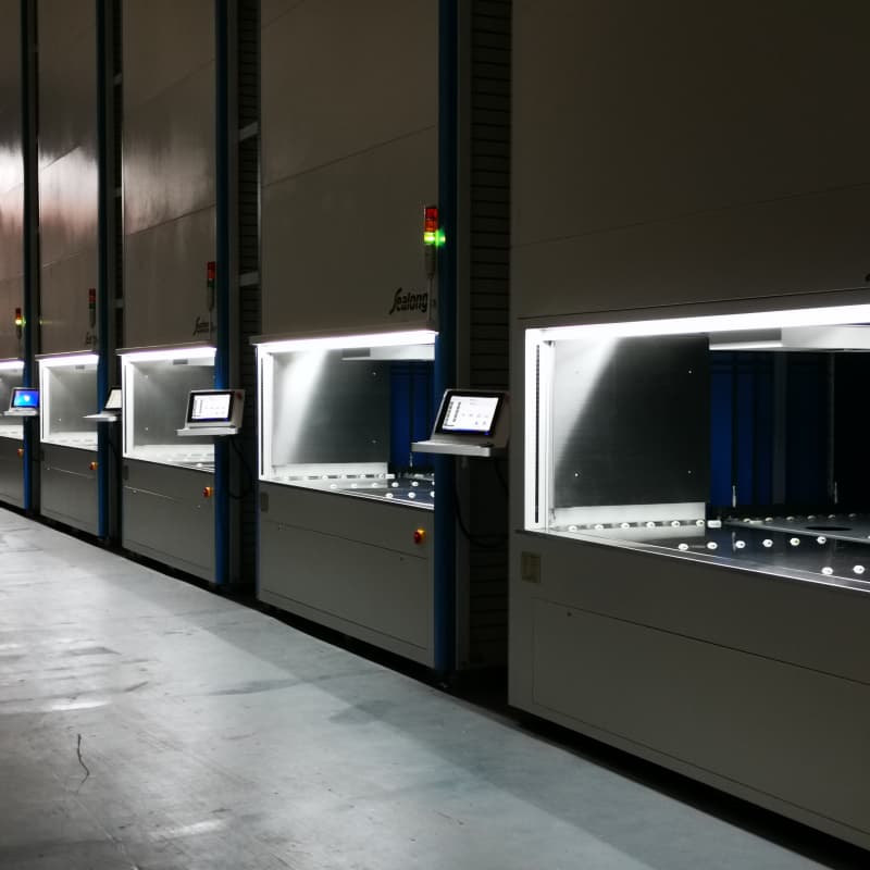 智能升降货柜带机械手的水平零部件分拣回转柜讲信誉保质量工厂认证