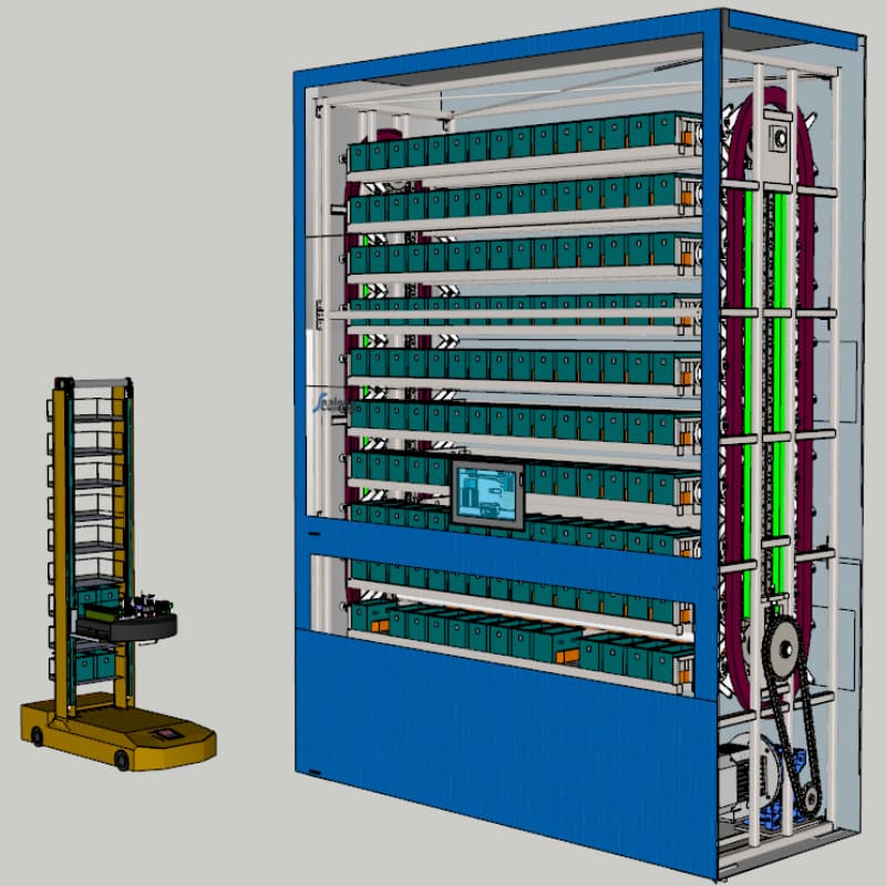 金昌带机械手的水平零部件分拣回转柜品质放心苏州东胜 